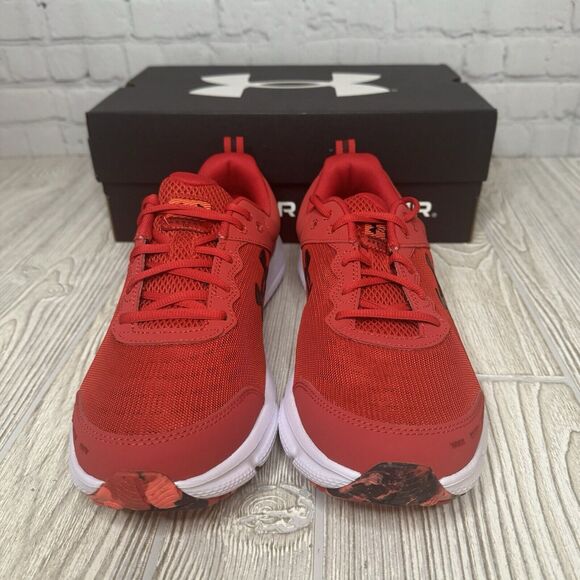 Under Armour Charged Assert 10 Running Shoes Men’s 10.5 Red New - Picture 3 of 8